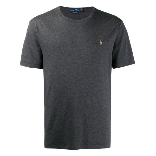 Grey Logo Embroidered T-Shirt