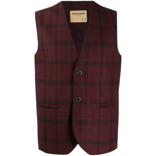 Red Tartan Knit Waistcoat